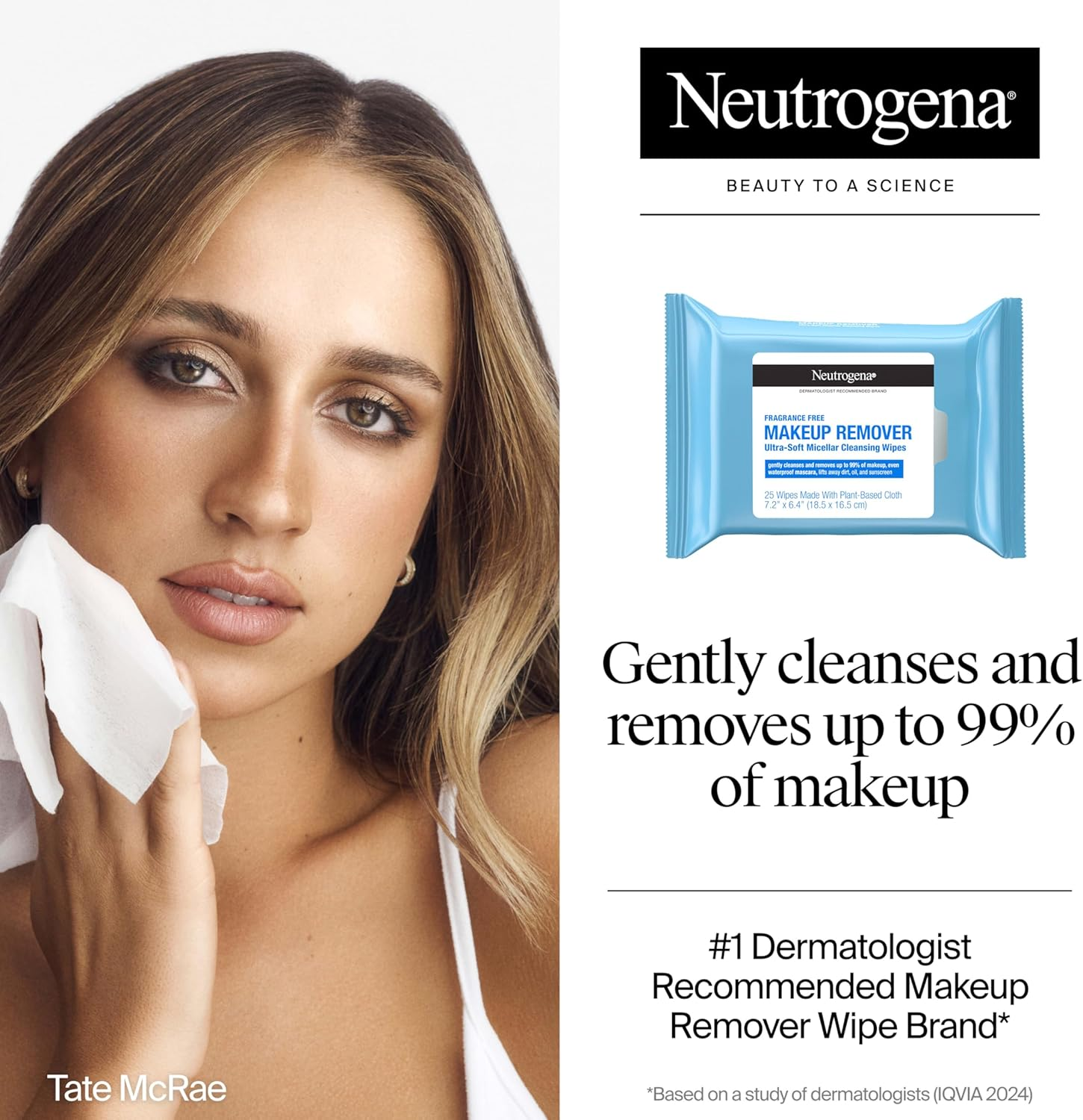 Neutrogena Fragrance-Free Makeup Remover Wipes, Daily Facial Cleanser Towelettes, Gently Removes Oil & Makeup, Alcohol-Free Makeup Wipes, Twin Pack, 2 X 25 Ct image number 4