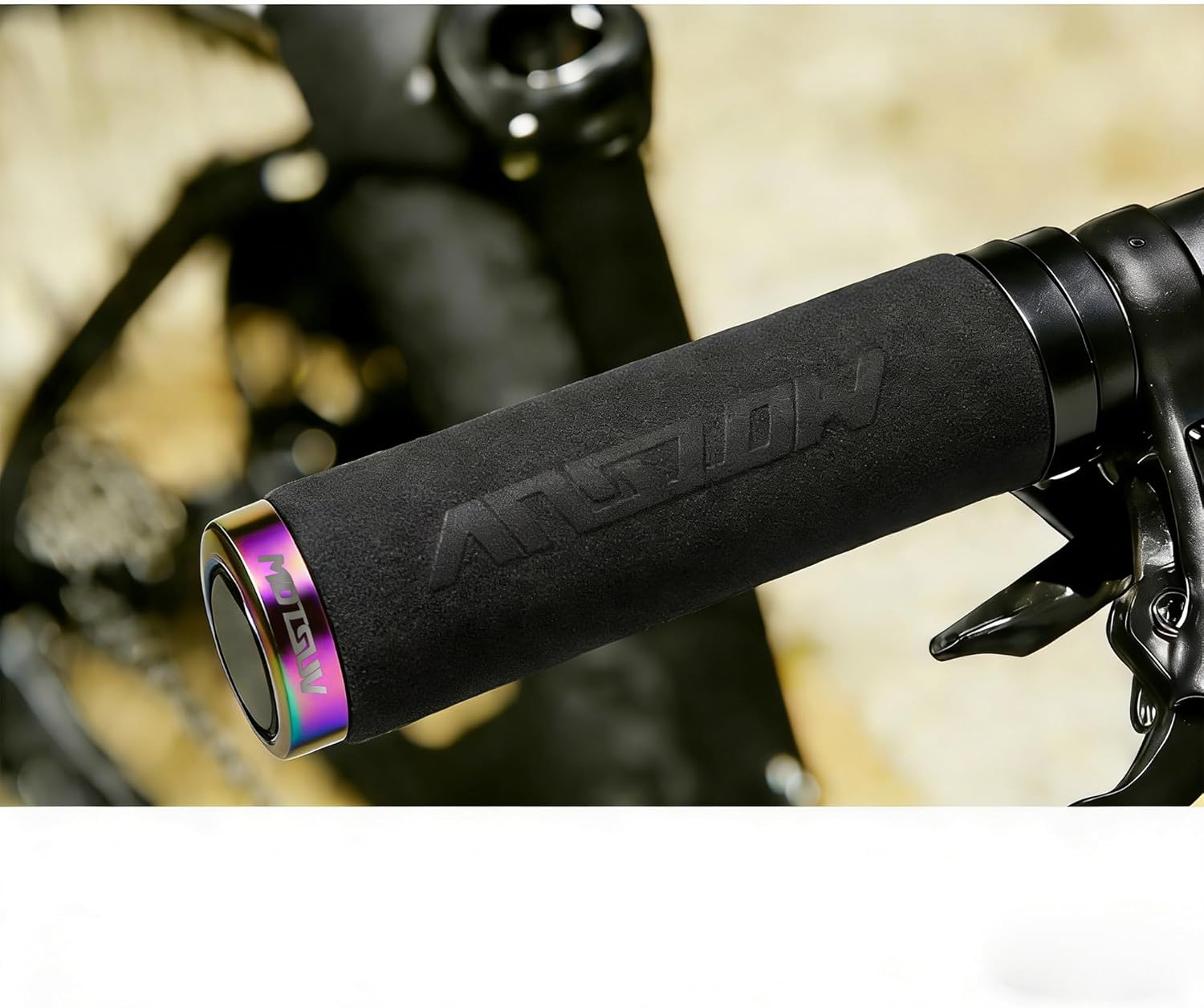 Bike Grips Foam Single Lock on Bicycle Handle Bar Soft Comfortable Non-Slip Bike Handle Grips for BMX Mountain MTB Beach Cruiser Scooter - Black image number 6