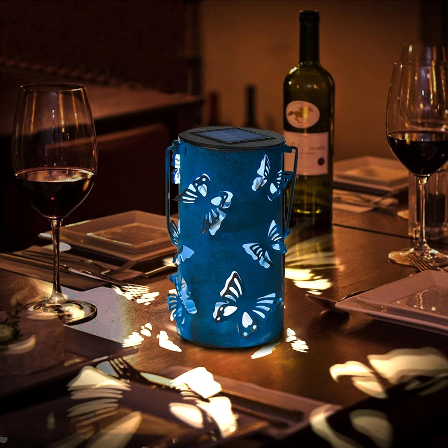 Solar Lanterns Outdoor with Shepherds Hook, Hanging Waterproof Solar Powered Garden Lantern,Metal Lantern Outdoor Decorative Lights for Yard, Lawn Porch Pathway, Landscape image number 5