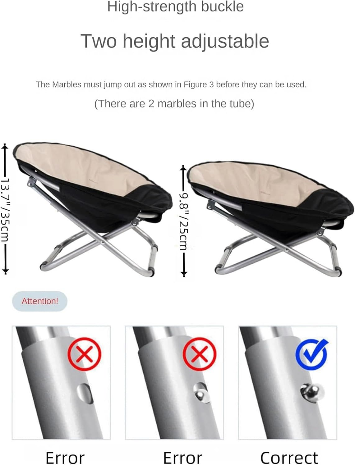 Portable Folding Pet Chair &ndash; Elevated Foldable Cat & Puppy Bed, Cozy Rocking Moon Chair with Sturdy Metal Frame for Bedroom, Apartments, Lounging & Garden image number 2