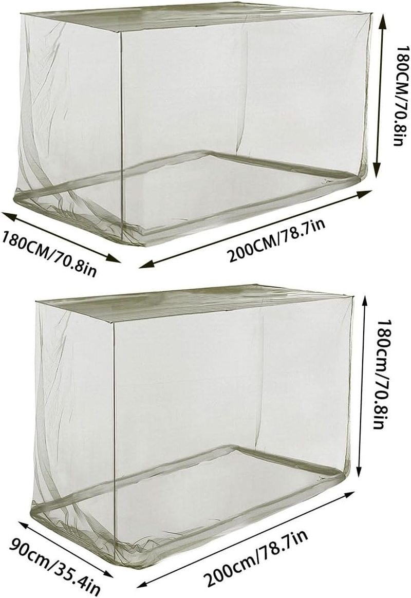 AIMALL Outdoor Single Folding Bed Mosquito Net, Army Green, Light & Breathable, Ultra - Fine Mesh, 2 Sizes