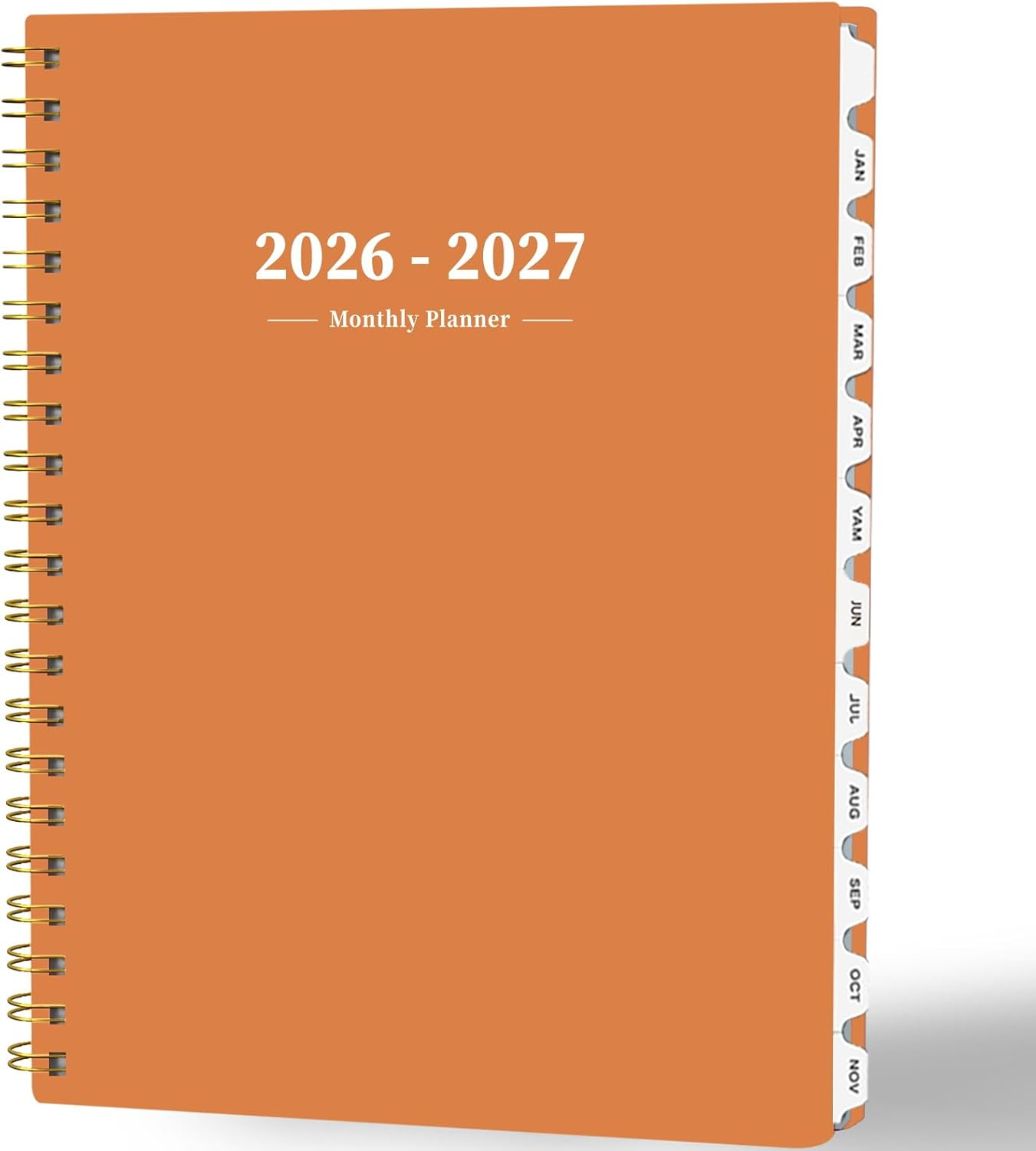 Ymumuda 2025-2026 Monthly Planner - 2 Year Monthly Planner, JAN.2025 to DEC.2026, 8.5" X 11", Large Planner with Spiral Bound, Perfect for School & Office Schedule, Orange