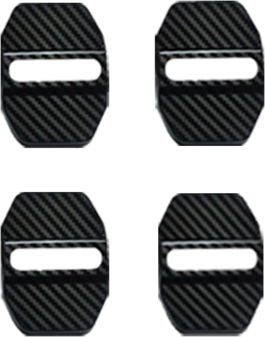 4Pcs Car Door Lock Latches Cover Protector Compatible with Mercedes-Benz AMG (A S M C E CLS GL CLA GLE GLC) GTA Accessories Stainless Steel Car Door Lock Sport Style Decorations (Blakk) image number 3