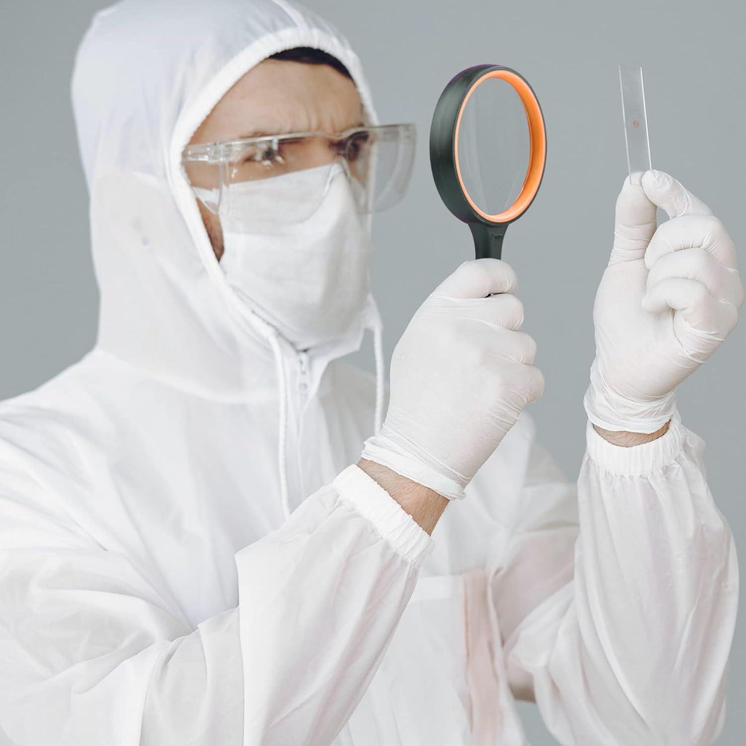 JINGIHE 10X Magnifying Glasses, 1Pc Plastic Page 75Mm Reading Magnifier for Seniors Kids, Handheld Magnifying Glass Study Supplies with Non-Slip Rubber Handle for Book Science Nature Exploration - Black Orange image number 5