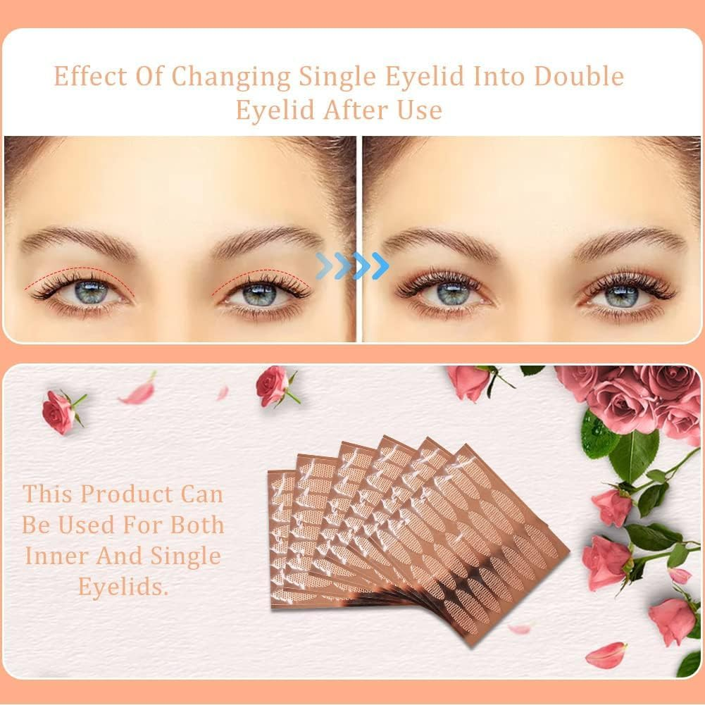 Eyelid Tape Eyelid Tape for Hooded Eyes Glue-Free Double Eyelid Sticker Water Activated Eyelid Lifter Strips Invisible Lace Eyelid Lifter Strips Big Eye Tools with Fork Rods Spray and Tweezers image number 3