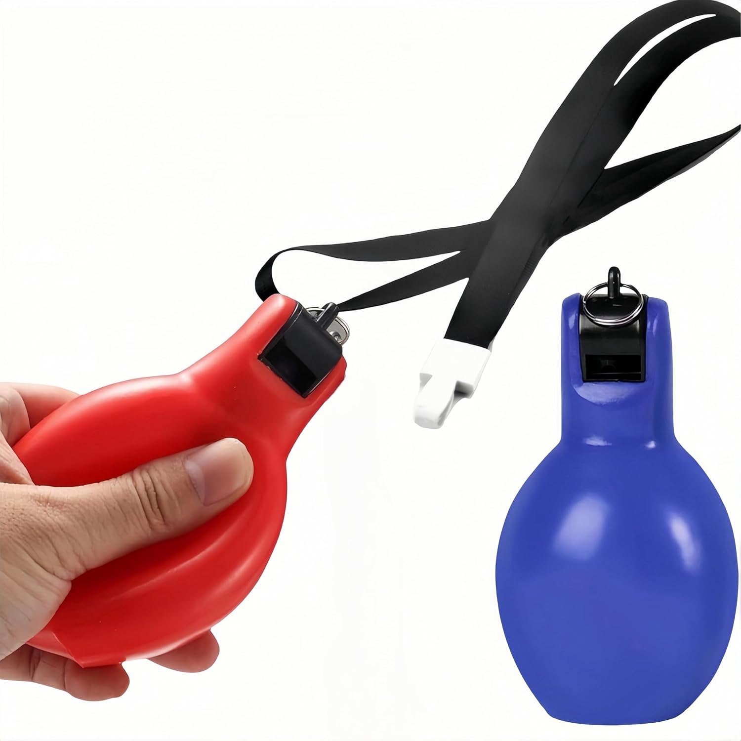 2 Pcs Hand Squeeze Whistle, Indoor Outdoor Sports Educational Whistle,Loud Crisp Sound Manual Whistle, Referees Portable Coach Whistle, Squeeze-Activated Safety Whistle for Coaches and Emergency Use