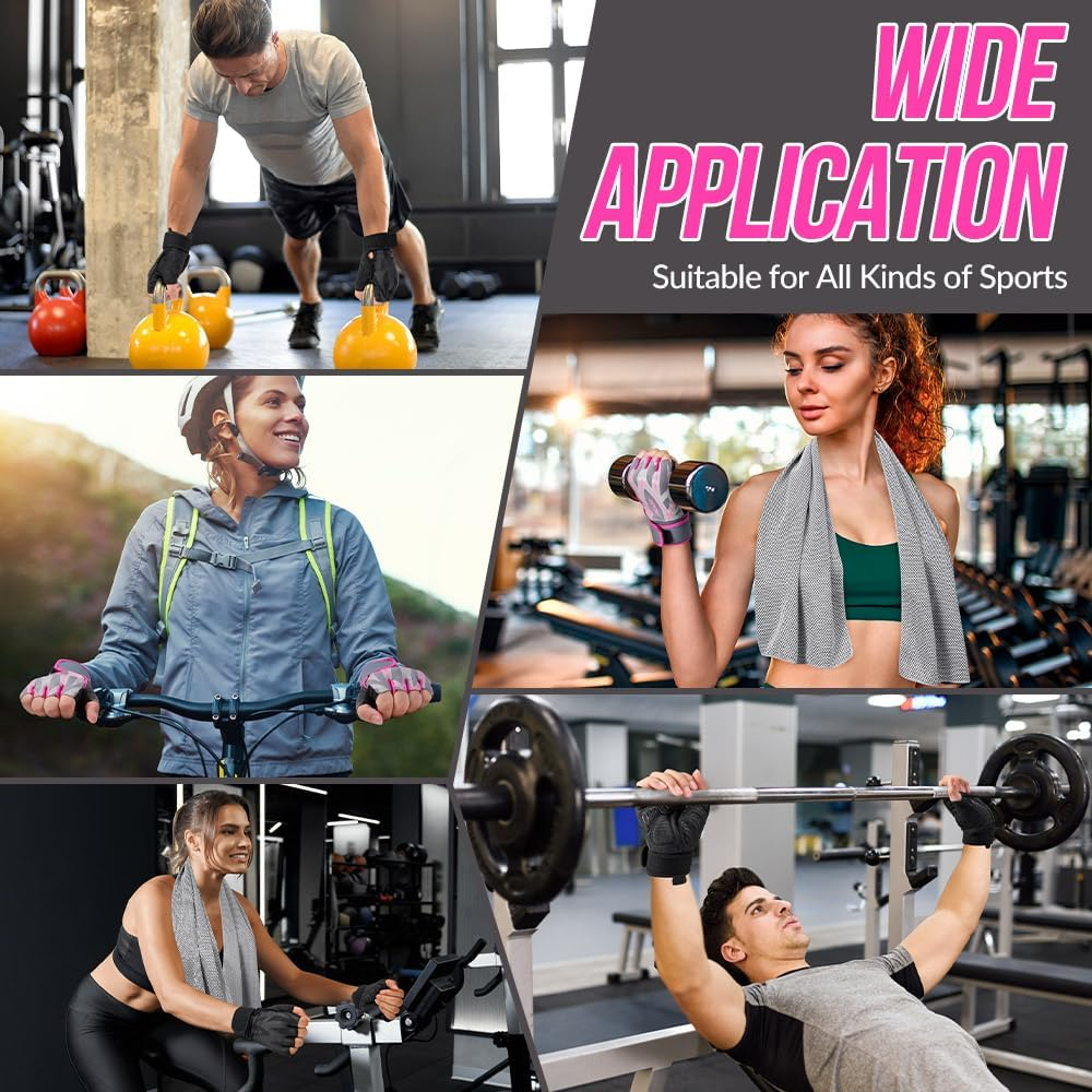 AUTOWT Workout Gloves for Men & Women, Breathable Half Finger Gym Gloves with Thick Padding & Non-Slip Grip, Lightweight Weight Lifting Gloves with Wrist Support for Cycling Climbing Rowing image number 5