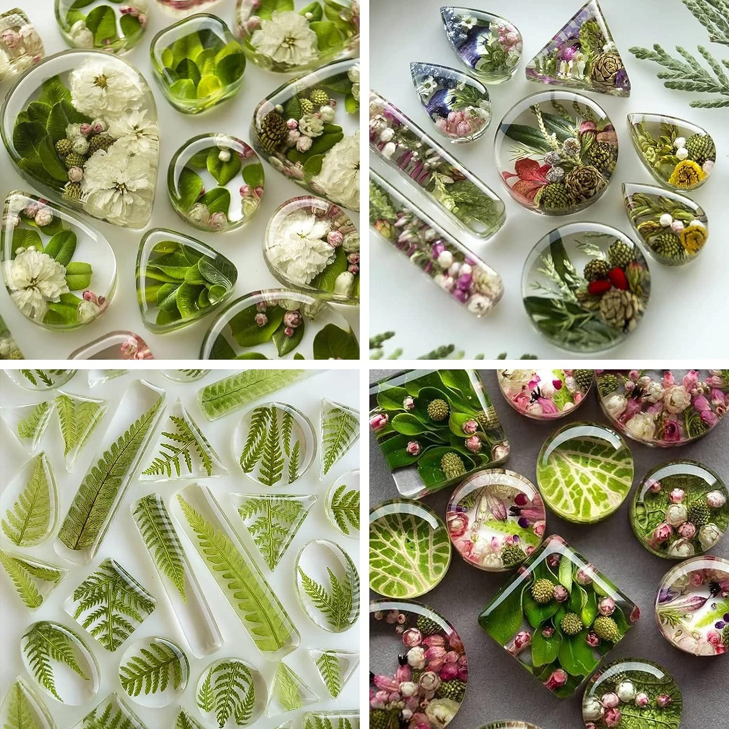 BABORUI Resin Molds Jewelry, 38 Cavities Pendant Silicone Molds for Epoxy with 40Pcs Jump Rings, DIY Resin Casting for Pendant, Earrings, Necklace, Keychains - Gold image number 3