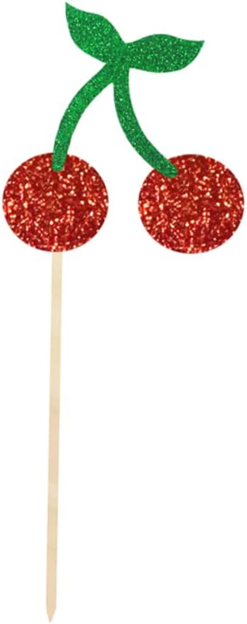 MERRYHAPY Fruits Cake Topper Cherry Design Cloth and Bamboo Sticks Safe Environment-Friendly Party Use Decorations for Birthday Celebrations image number 5