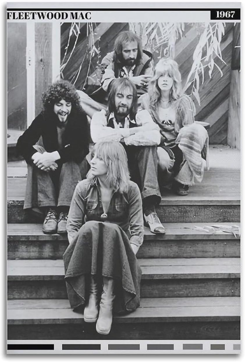 Fleetwood Mac Vintage Poster Canvas Painting Wall Art Picture Home Decor Print for Bedroom Living Room Dorm Study Bar Office 12X18Inch(30X45Cm) image number 1
