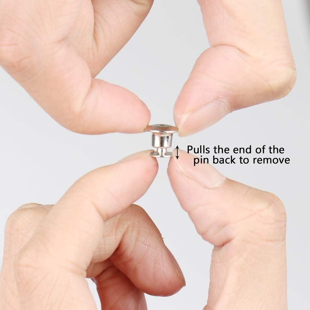 40 Pieces Metal Pin Backs Locking Pin Keepers Locking Clasp with Storage Case image number 6