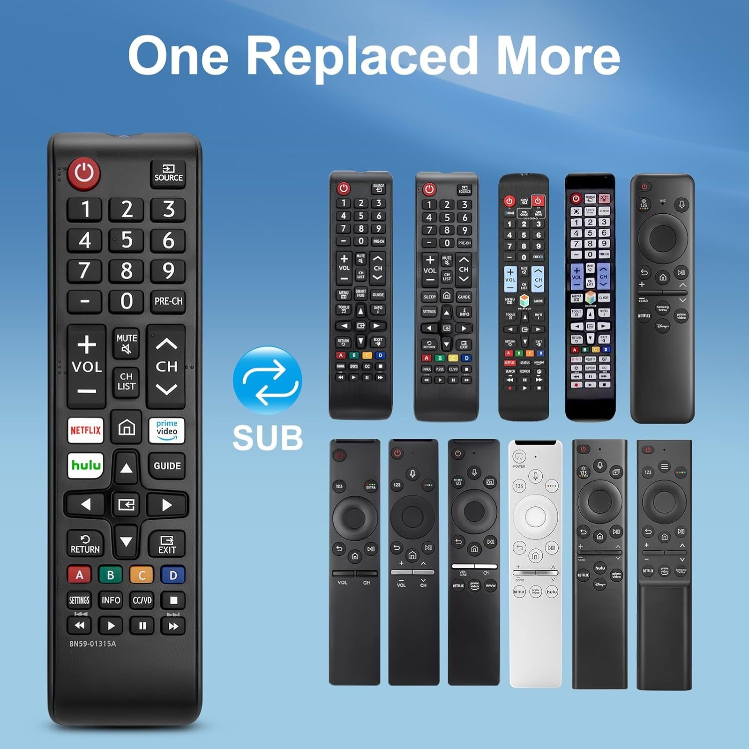 (Pack of 2) Universal Remote for Samsung TV, Replacement for All Samsung Smart TV LED QLED UHD LCD HDTV Frame Curved 4K 8K 3D Series TV image number 3