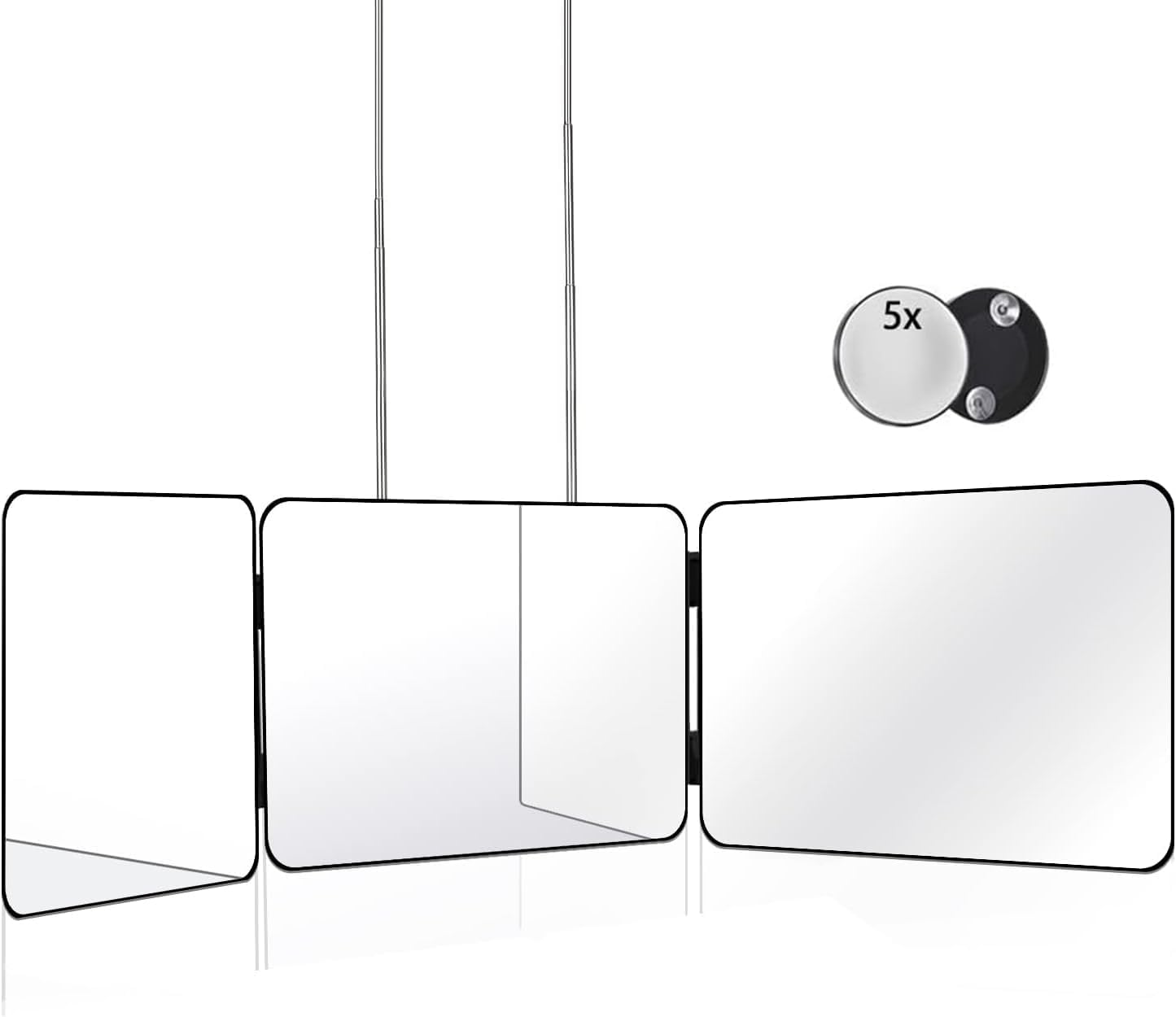 3 Way Mirror for Self Hair Cutting Mirror Barber Supplies Accessories 360 Trifold Mirror for Makeup to See Back of Head image number 3