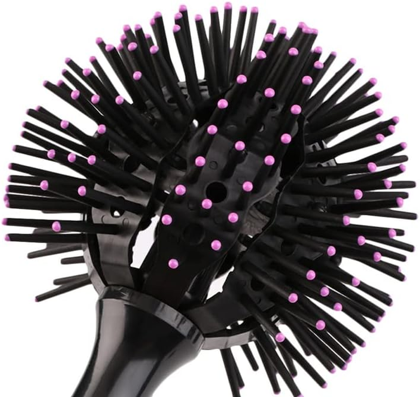 3D Spherical Hair Curling Brush, 360&deg; Styling Comb for Thick Curly Hair, Wet and Dry Hair Use, Detangling and Volumizing Brush image number 5