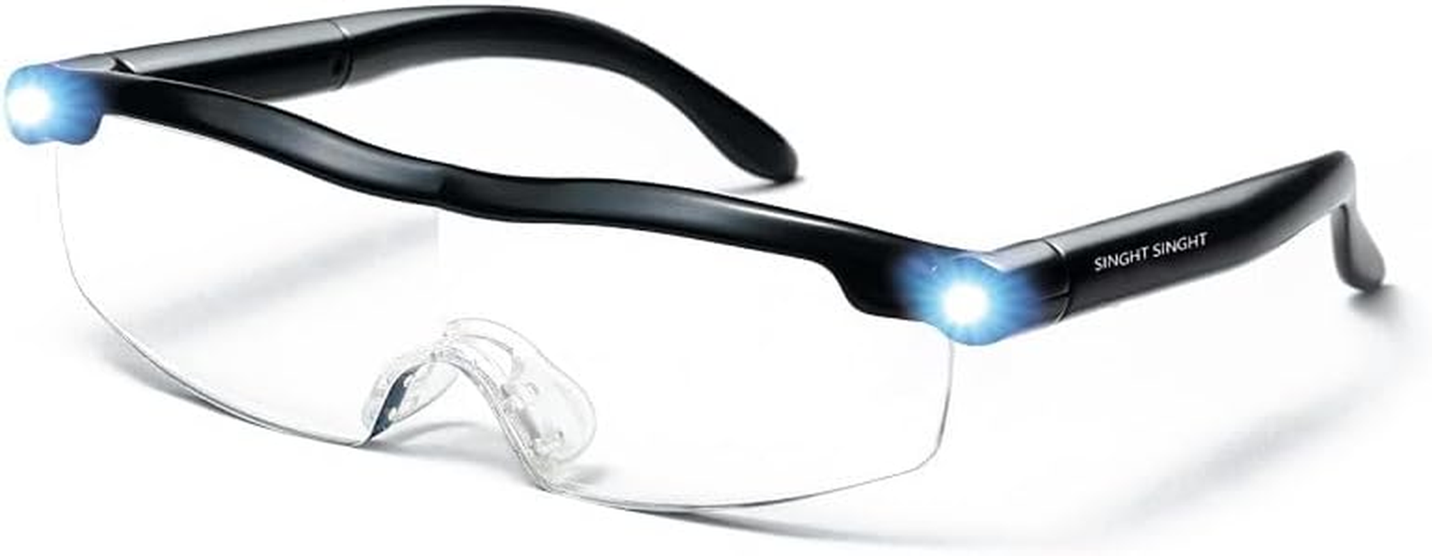 Str-Mighty Sight Led Magnifying Eyewear,Rechargeable Head Magnifier Glasses, Anti-Blue Light 160% Magnification with Dual LED Lights, Hands Free Magnifying Eyeglass for Reading, Close Work and Craft