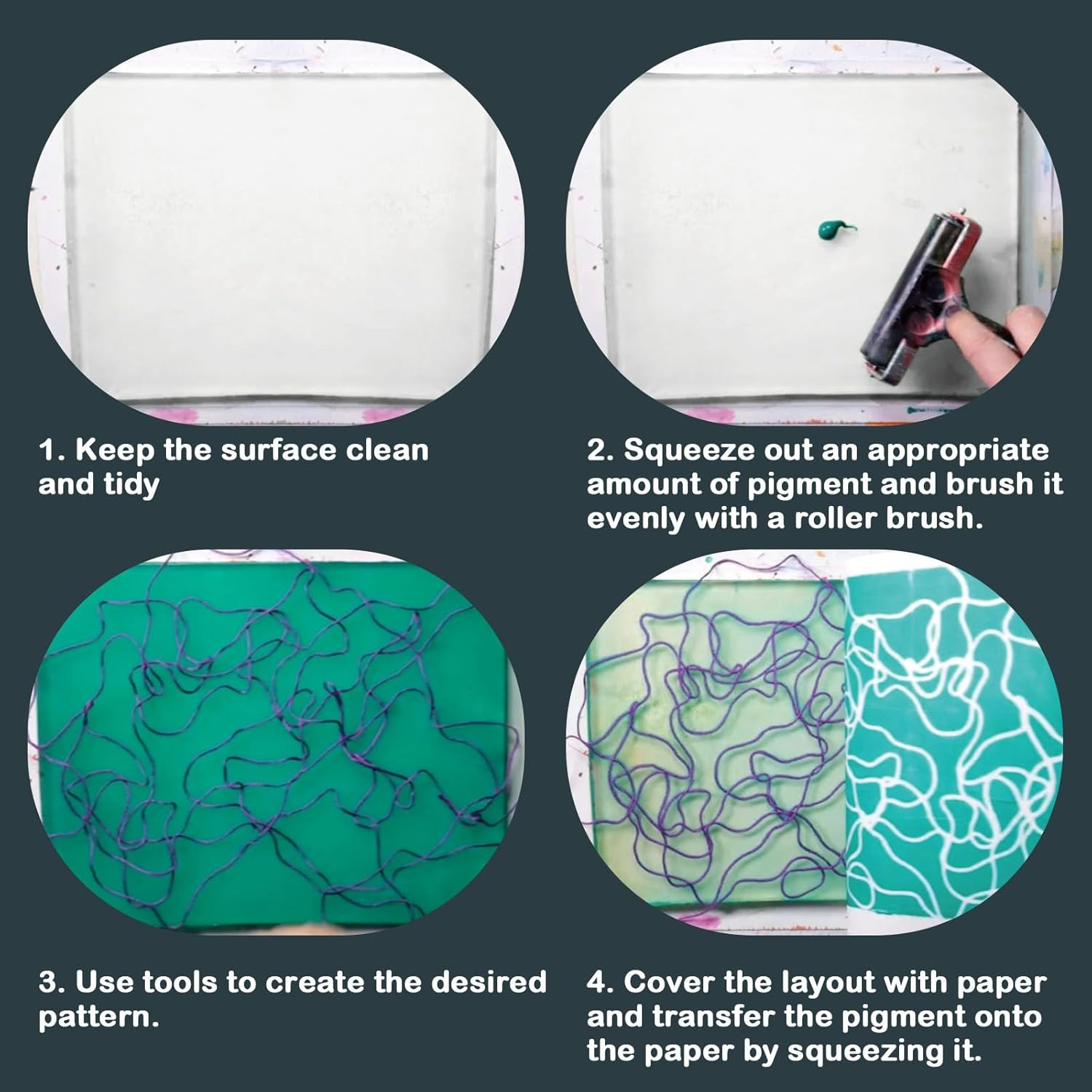 INNOVAYOU 8 * 10Inch Gel Plate, Waterproof and Washable Gel Printing Plate with Press Rubber, Suitable for Card Making, Arts and Crafts, Scrapbooking, Diary, Home Decoration