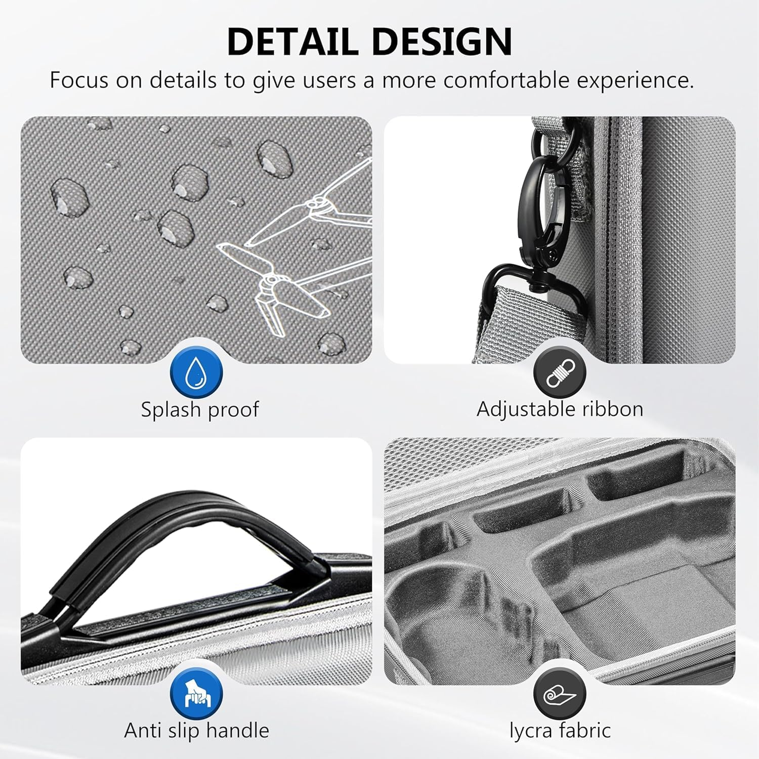 Tomat Mini 4 Pro Case, Portable PU Leather Storage Shoulder Bag for DJI Mini 4 Pro Fly More Combo Accessories（Rc 2 Controller Compatible with Three Batteries image number 4