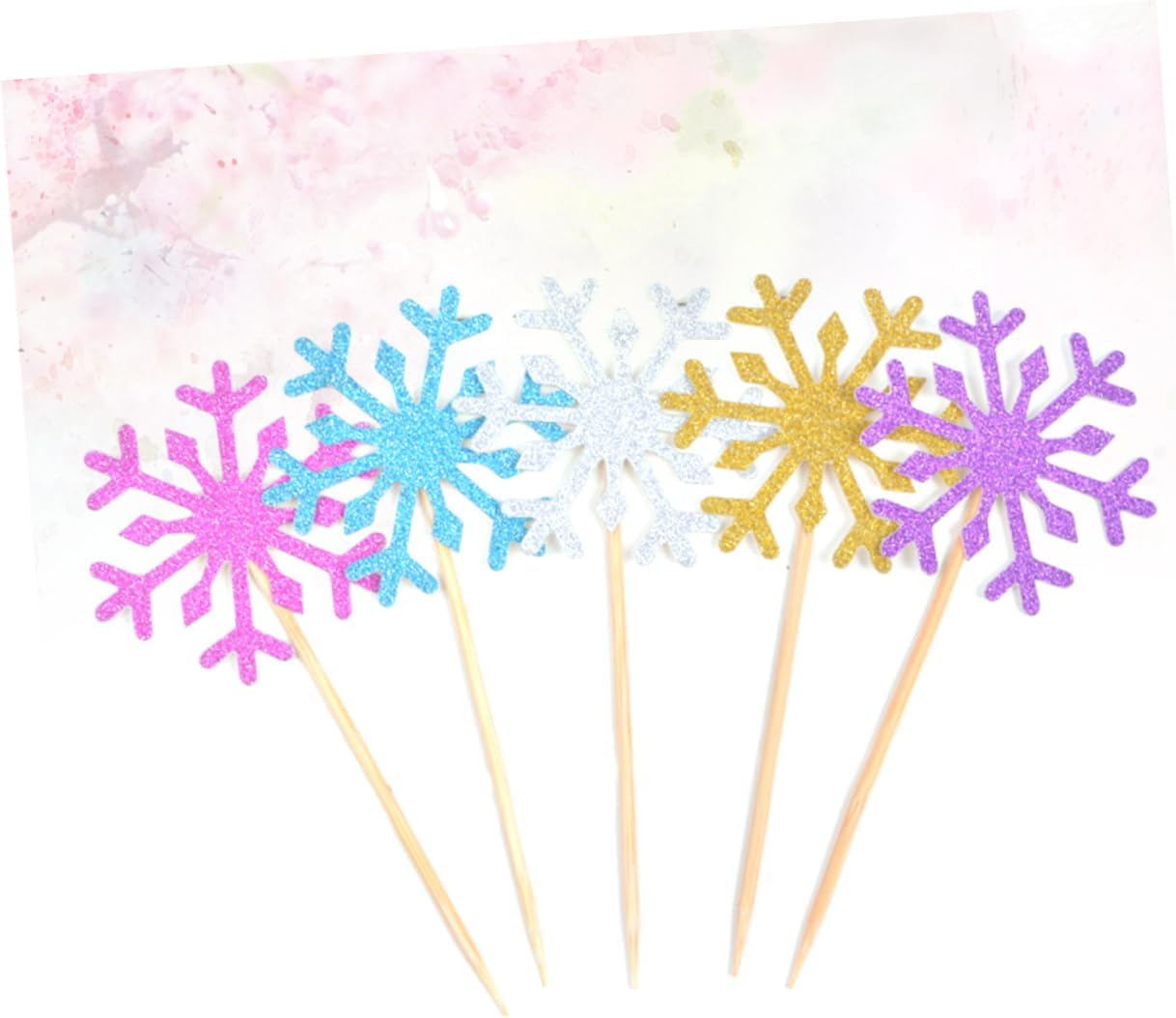 CHILDWEET 100Pcs Christmas Cake Picks Paper Cupcake Toppers Unique Party Cake Decor Christmas Party Supplies image number 6