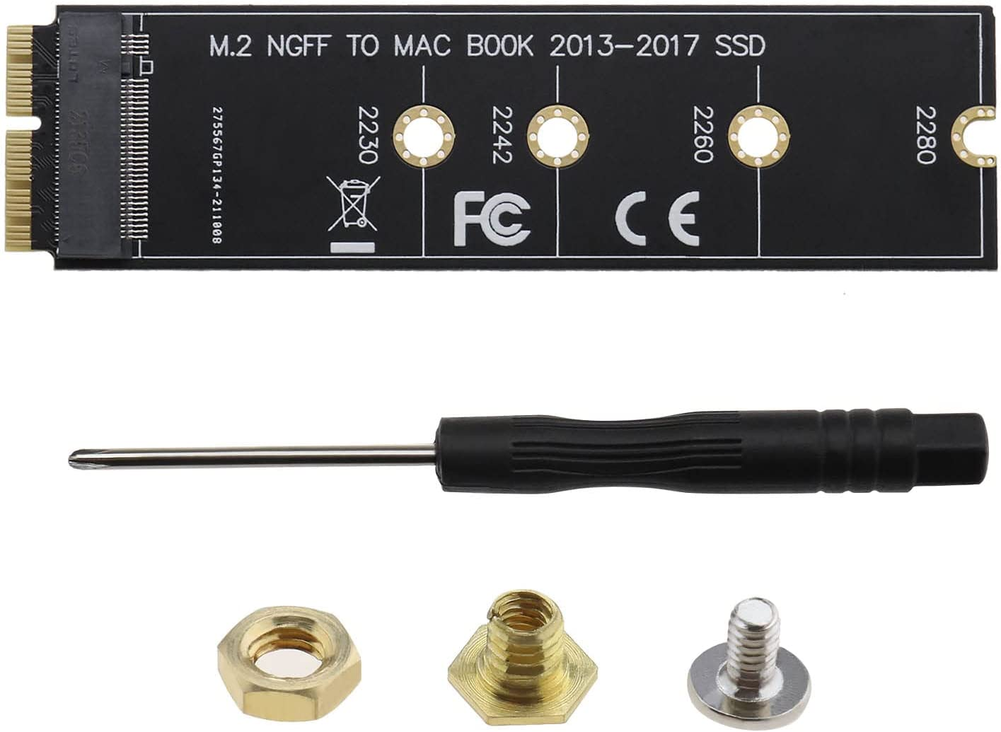 M.2 NVME SSD Convert Adapter SSD to NVME Converter Hard Disk Adaptor Card Compatible with Macbook Air Pro Retina 2013-2017 NVME SSD Upgrade Kit for A1465 A1466 A1398 image number 4