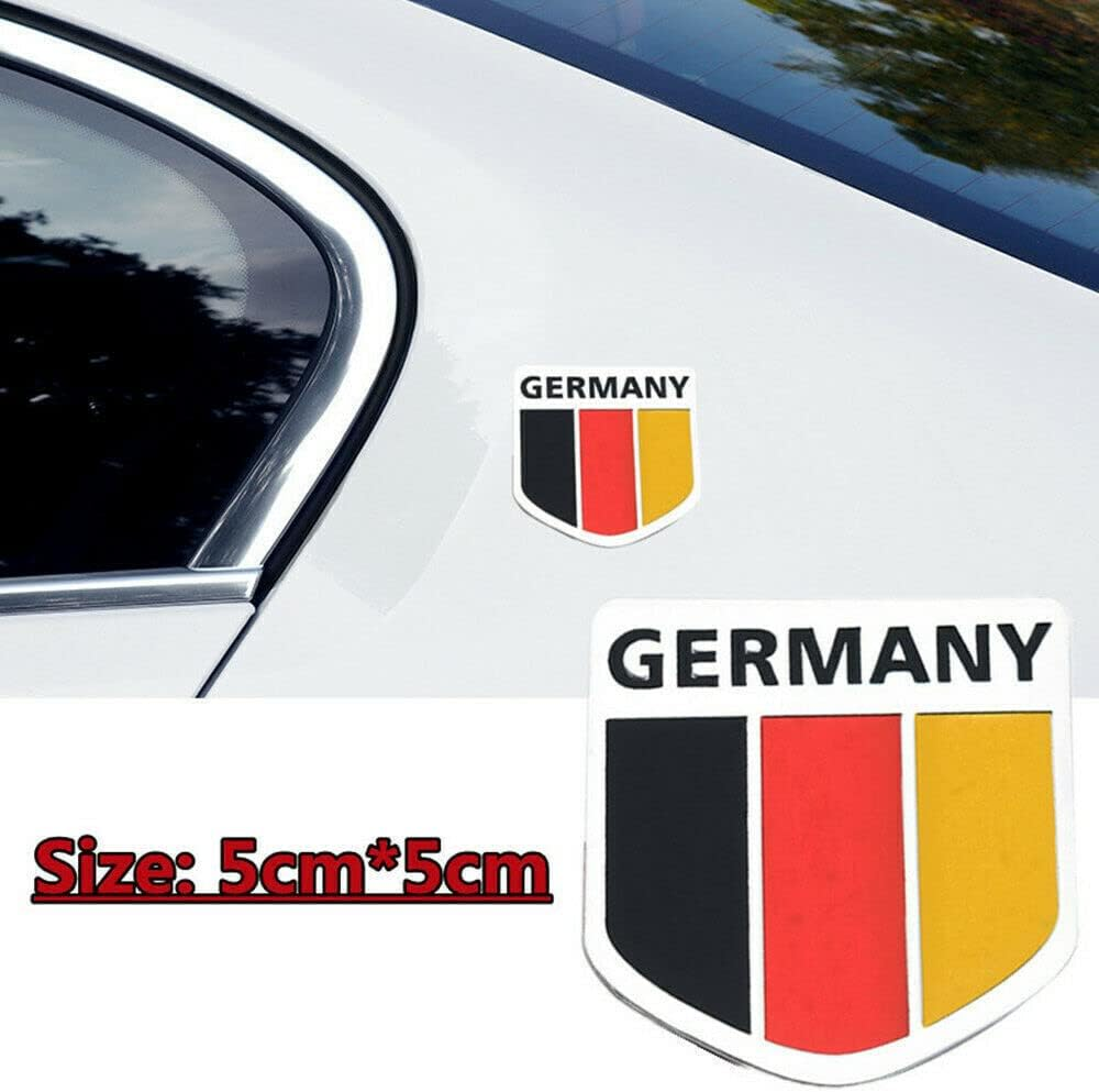 AIMALL Flag of Australia Germany Aluminium Car Emblem Badge Decal Sticker 5X5Cm (1.97X1.97In) &ndash; Weather-Resistant Vehicle Sticker, Durable Aluminium Alloy image number 2