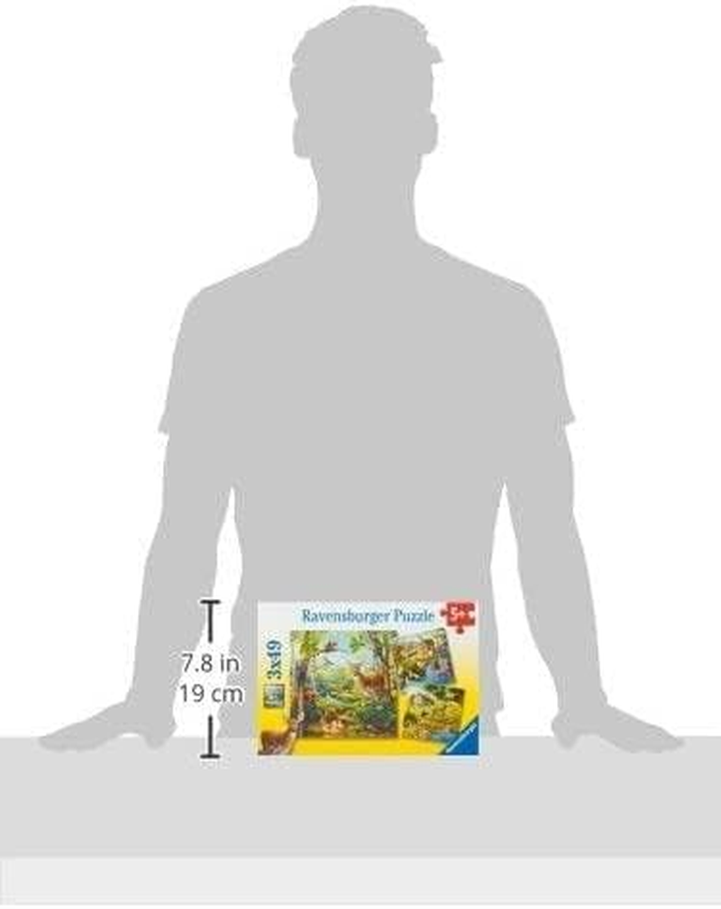 Ravensburger - Forest Zoo & Pets Puzzle 3 X 49 Piece Mini Jigsaw Set for Kids, Animal-Themed Educational and Fun Puzzle