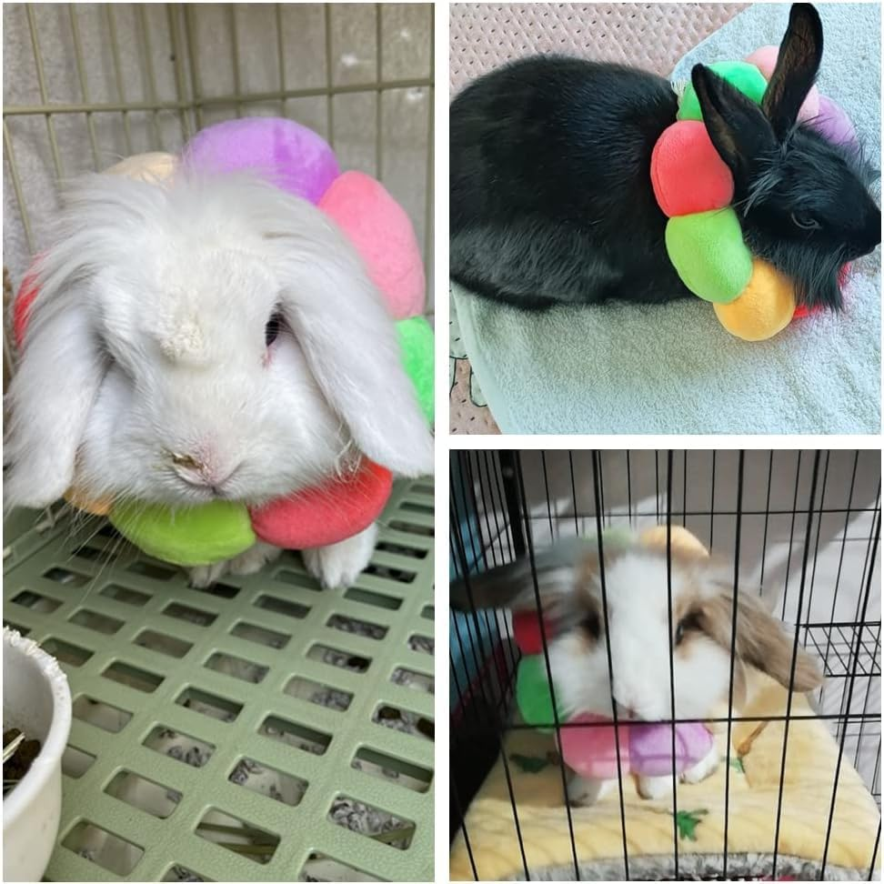 Adjustable Rabbit Protection Cone Collar,Soft Pet Recovery Collar for after Surgery Wound Healing (Seven Colors, XS) image number 2