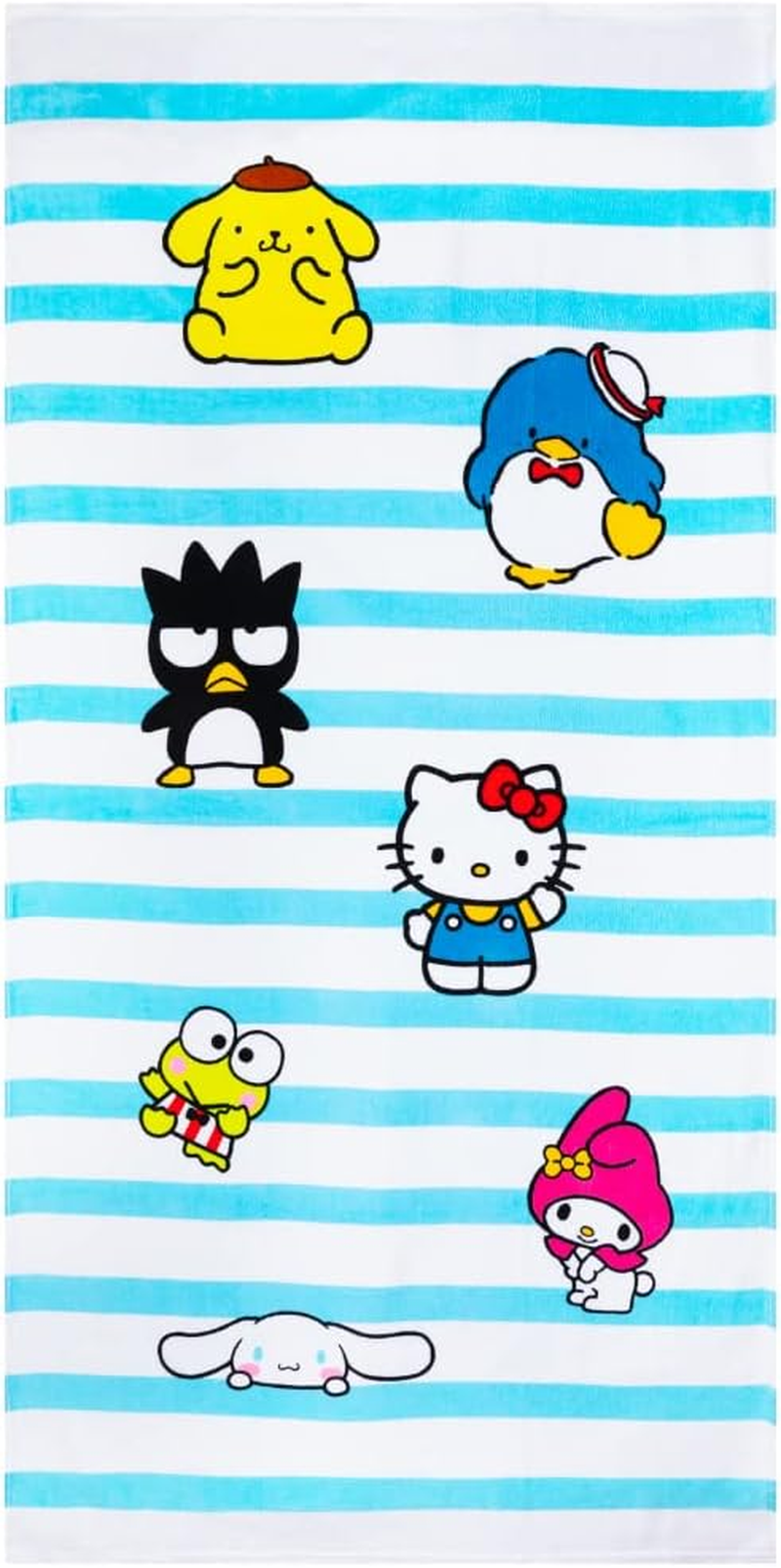 Franco Collectibles Sanrio Hello Kitty & Friends Super Soft Cotton Bath/Pool/Beach Towel, 60 in X 30 In, (Official Licensed Product)