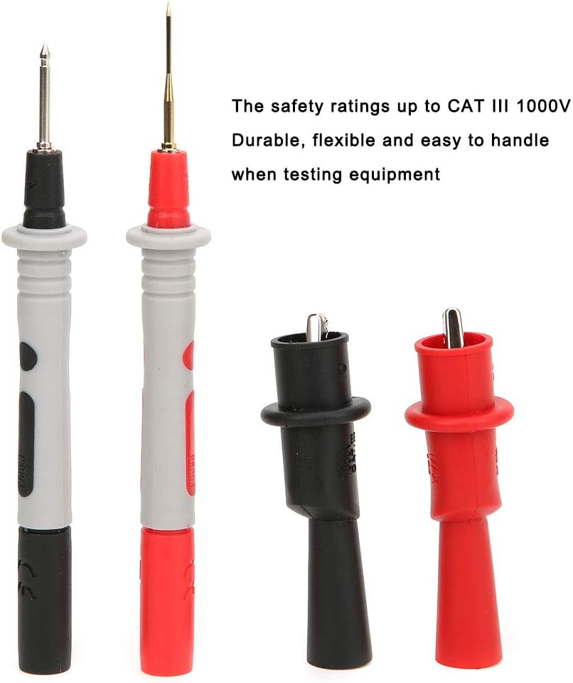 P1308B Test Probe Kit,Heat and Cold Resistant Banana Plug Test, Test Kit Banana Plug to Test Hook Cable Probe Test Clip Set for Multimeter image number 1
