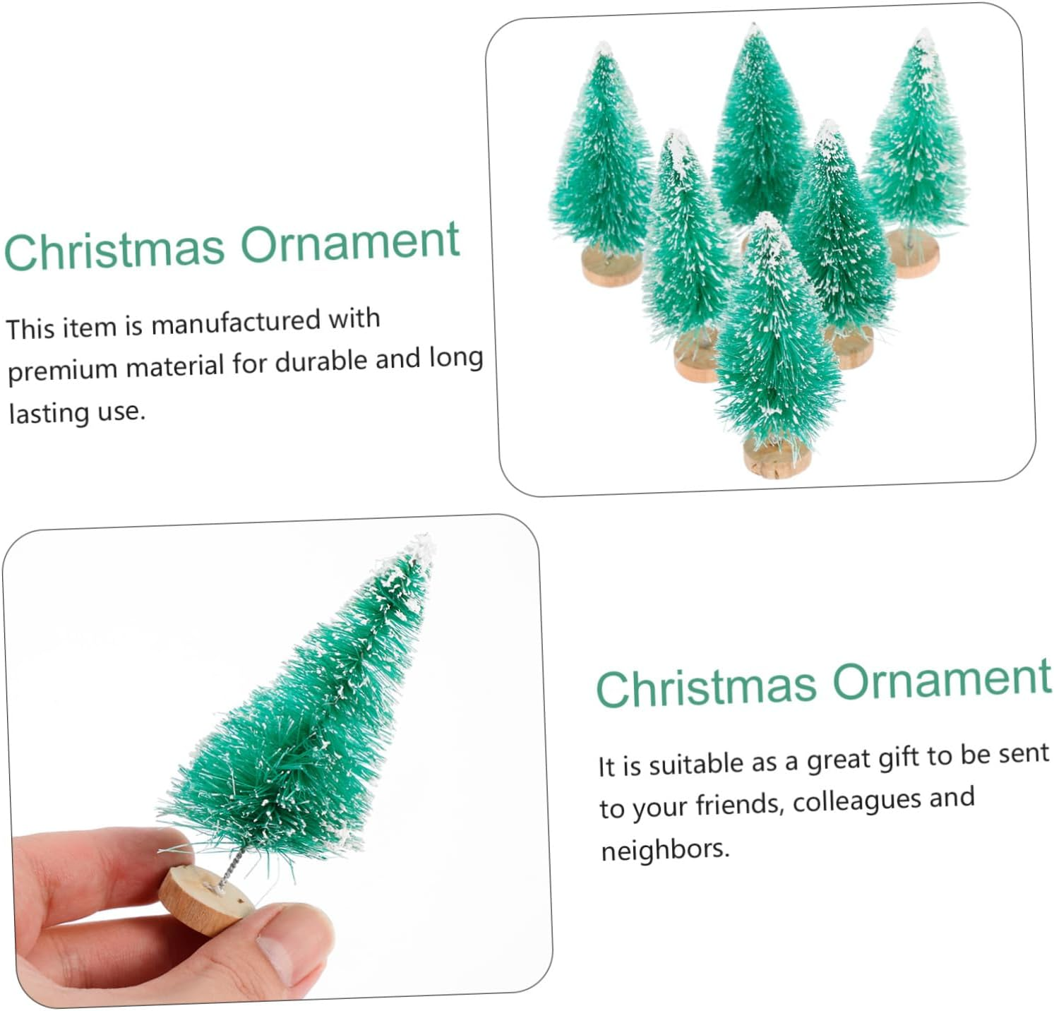 Garneck 12Pcs Christmas Tree Desktop Decor Box and Pine Style for Home Office Shop Party Supplies Creative Holiday Adornment image number 2
