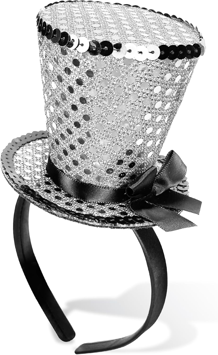 Mini Top Hat Headband Fascinator Tea Party Headpiece for Women Lady Gril 1920S Gatsby Party Costume Accessory - A-Black image number 3