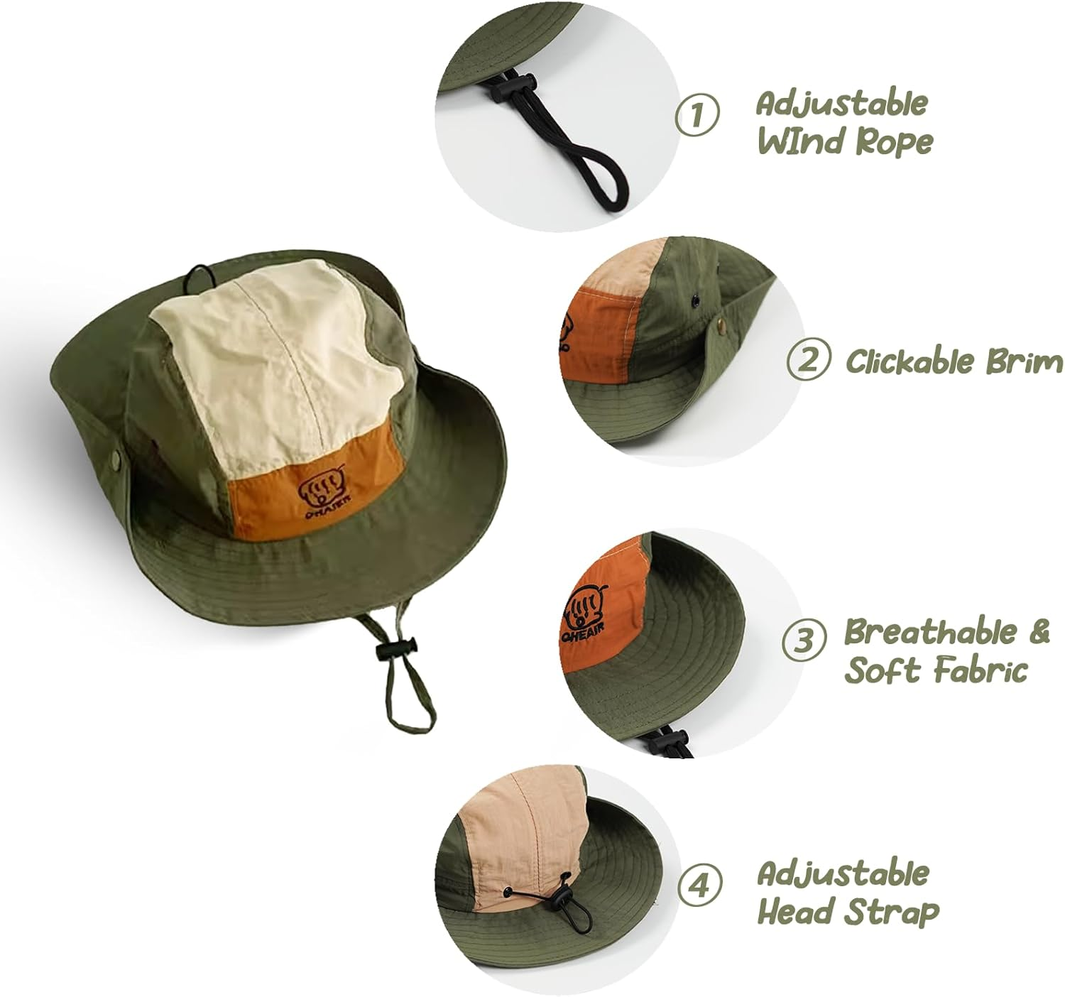 Baby Toddler Kids Sun Hat Bucket Hat Adjustable Chin Strap Lightweight Outdoor Sun Protection Cap Boys Girls 0-7 Years, Perfect for Camping, Hiking, Fishing