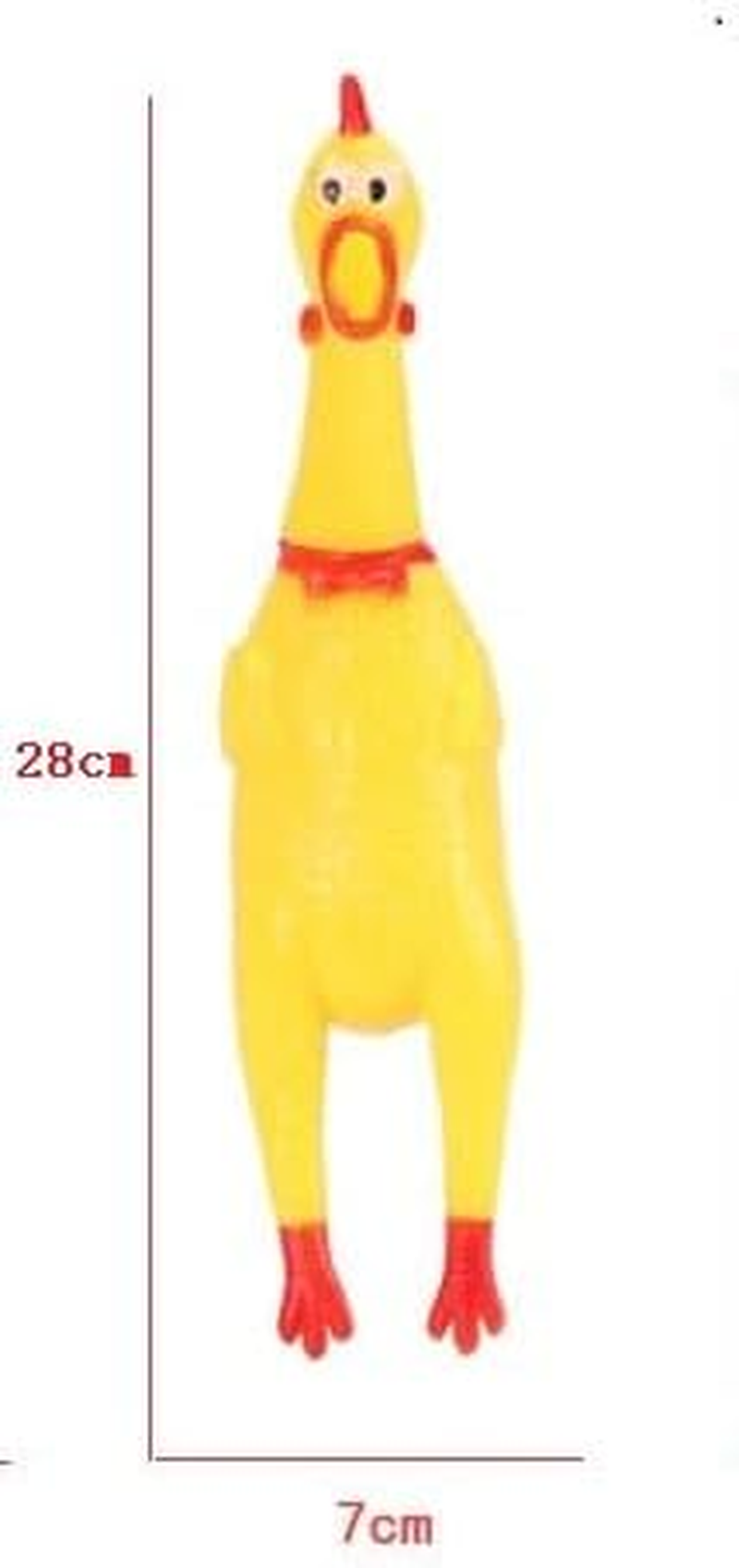 Screaming Chicken Dog Toys,Yellow Rubber Squaking Chicken Toy Durable Rubber Chicken for Dogs,Rubber Chickens 3 Pack (Yellow, 31CM) image number 2