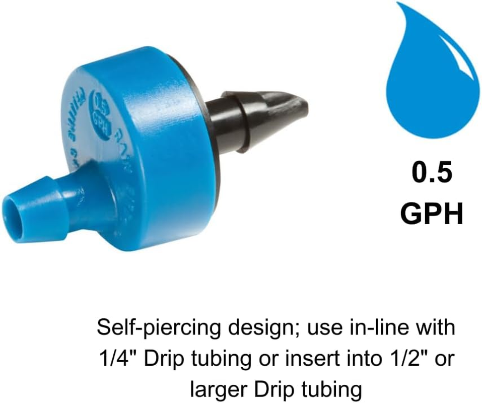 Rain Bird SW05-10PS Drip Irrigation Spot Watering Dripper/Emitter, 0.5 (1/2) Gallon per Hour, 10-Pack,Blue/Black image number 4