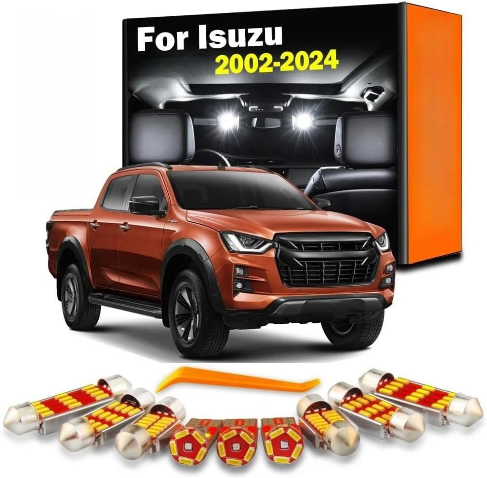 8Pcs LED Interior Map Dome Reading Light Kit, for Isuzu D-Max Dmax 2002-2018 2019 2020 2021 2022 2023 2024 License Plate Bulbs image number 2