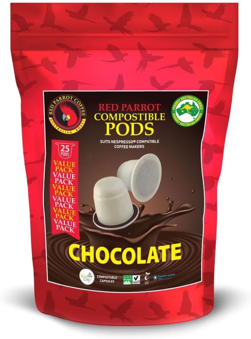Red Parrot Coffee - Premium Chocolate Pods, 20 Pods
