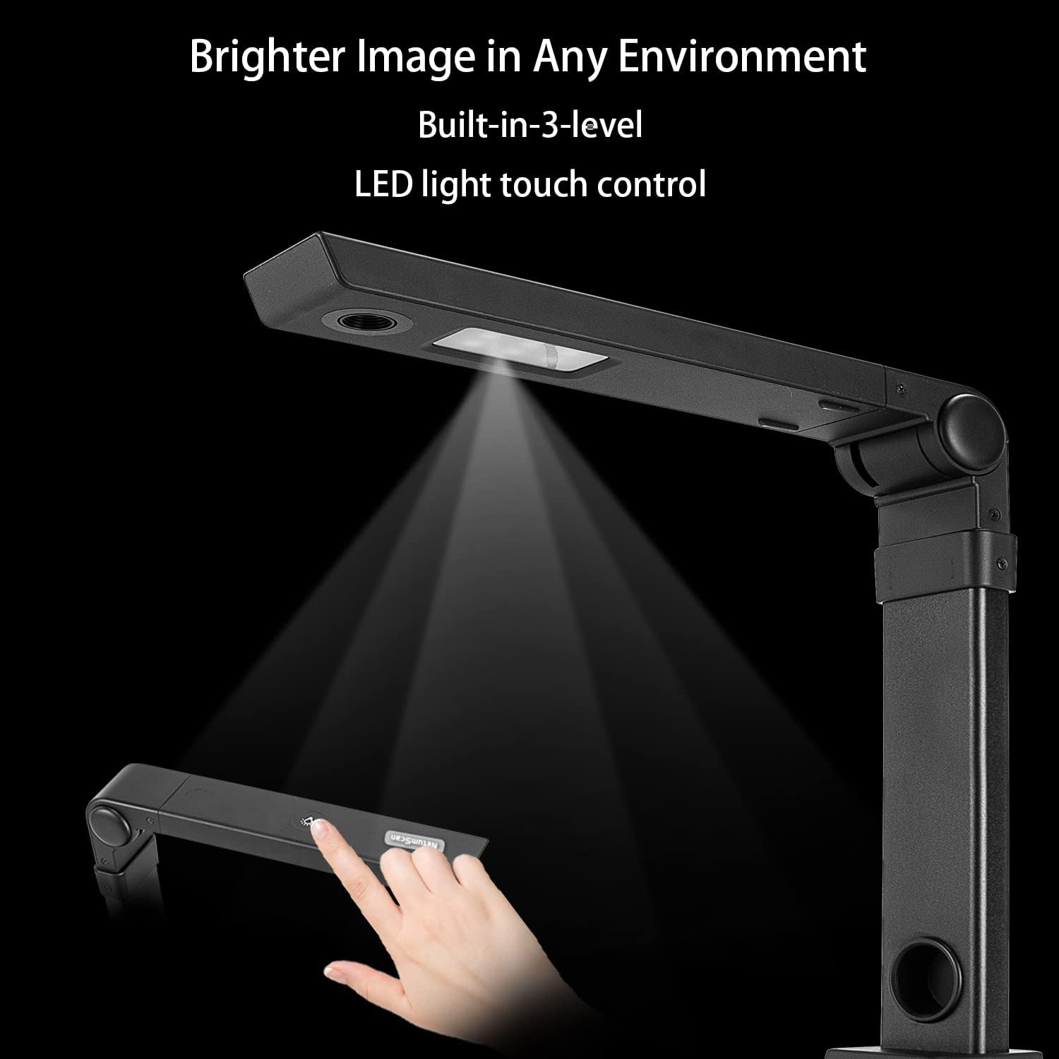 Netumscan 13MP Book Document Camera for Teachers, Multi-Language OCR Recognition by AI Technology, Foldable & Portable, Real-Time Projection, Video Recording, Capture Size A3/A4-Windows,Mac Os,Linux image number 3