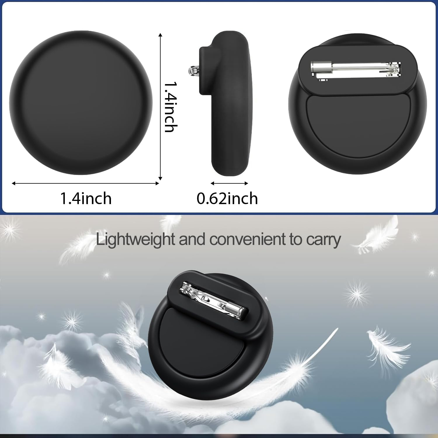 T Tersely【4 Pack】 Waterproof Holder for Airtag 2Nd/1St Generation (2026/2021), Silicone Case Holder with Invisible Pin, anti Lost, for Kids, Elderly, Luggage, Clothing (Black White Pink Green) - Black White Pink Purple image number 2