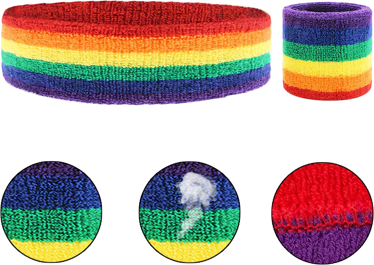 MAGIDOVE 5PCS Sweat Band Wristbands Set Sports Headband with Knee High Tube Socks for Men Women Indoor Outdoors Activities image number 1