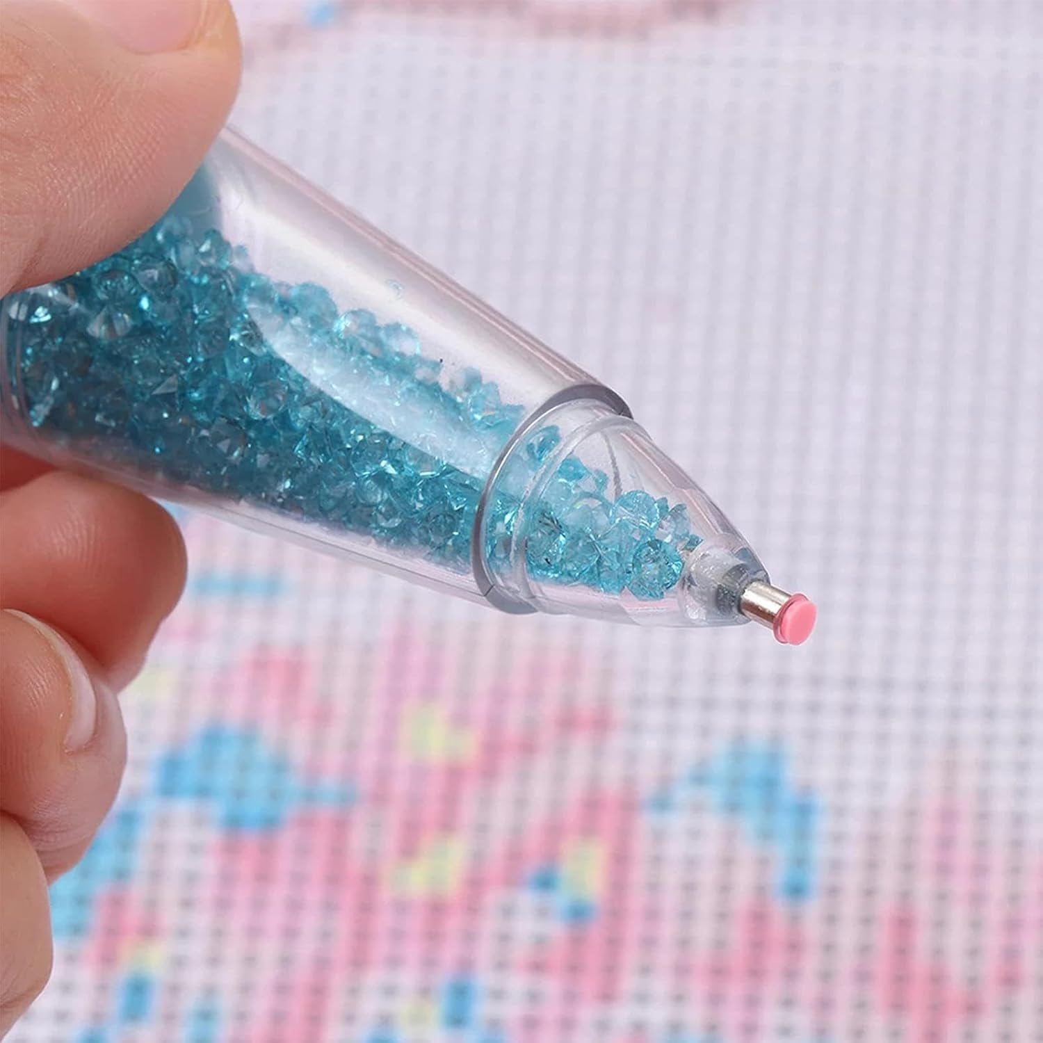 Gem Art Pens - Nail Point Gem Dotting Tool - Comfortable Grip Gem Art Accessories Pens, Flower Pot Shaped Point Drill Pen for Nail Crafts Making image number 1