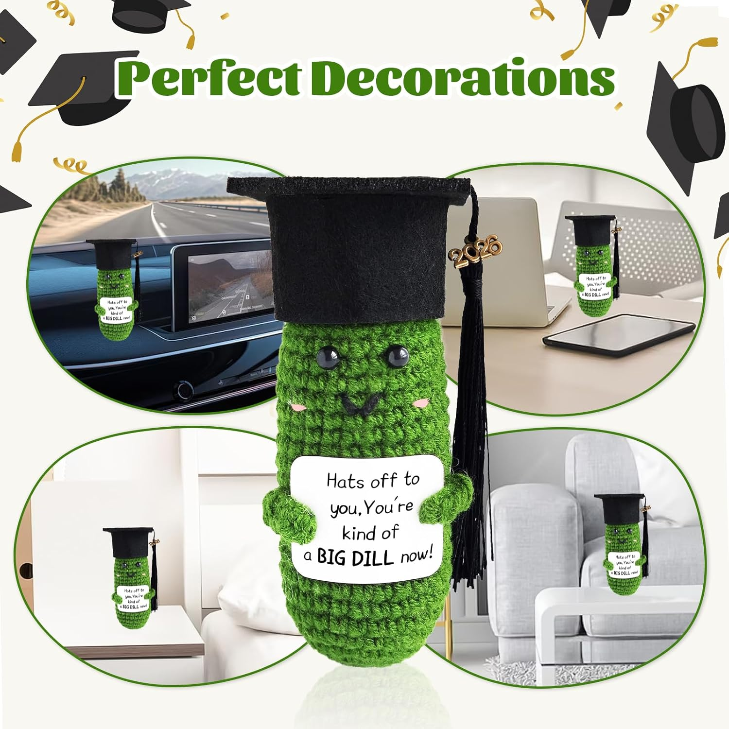 Graduation Gifts 2026, Funny Positive Graduation Pickle Gifts, Grad Ornament Gifts Her 2026, High School University Graduation Gifts Her Him (Cucumber) image number 1