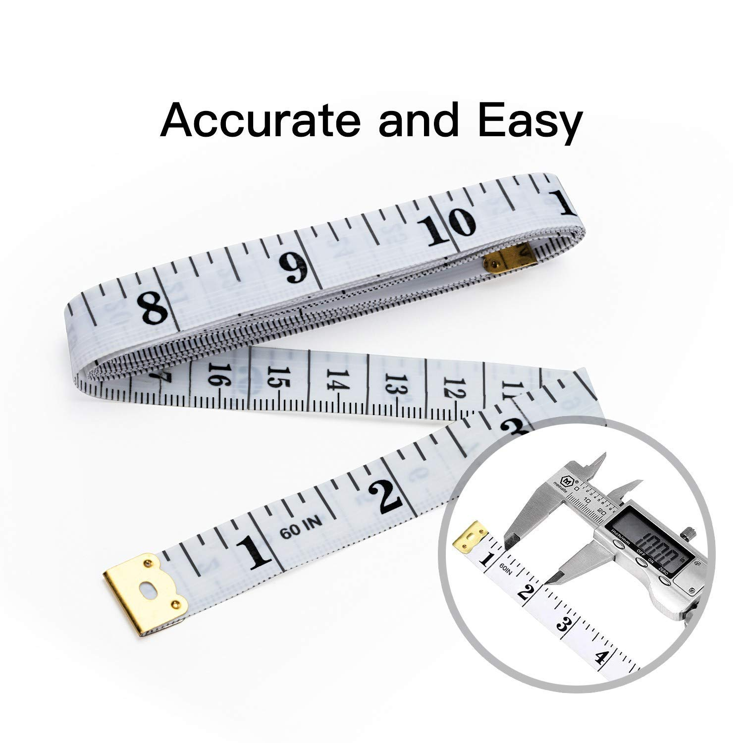Body Measuring Tape, 3 PCS Dual Sided Soft Tape for Body Sewing Fabric Tailor, 60Inch/150Cm, 3 Colors image number 4