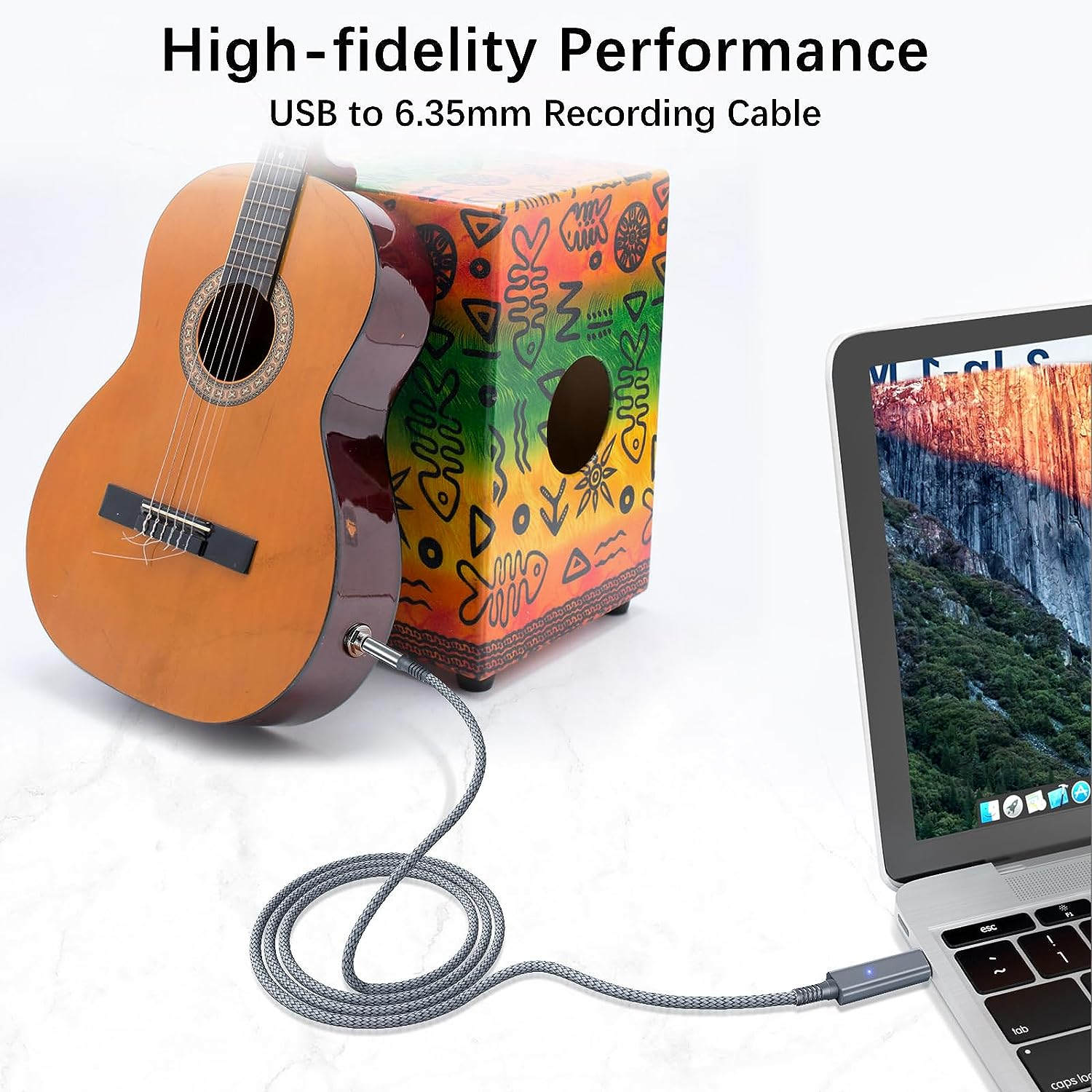 Elebase USB Guitar Cable 3M,1/4 Inch TS Instrument Cord,Usb a to 6.35Mm Male Jack Stereo Audio Interconnect Wire Line for Electric Guitar,Bass,Keyboard,Mixer,Amplifier,Amp,Speaker,Equalizer,10 Feet FT image number 3