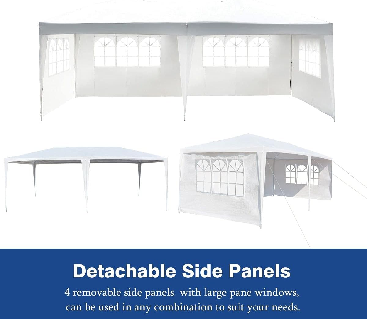 OGL 3X6M Canopy Outdoor Gazebo Tent Party Wedding Tent Outdoor Garden Waterproof Marquee W/4 Removable Walls image number 1