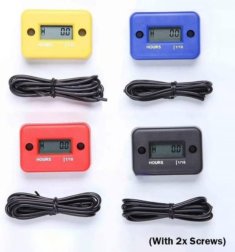 Digital Hour Meter, Waterproof LCD Display Engine Inductive Gauge Timer for Motorcycle, Snowmobile and Mower (Blue) image number 4