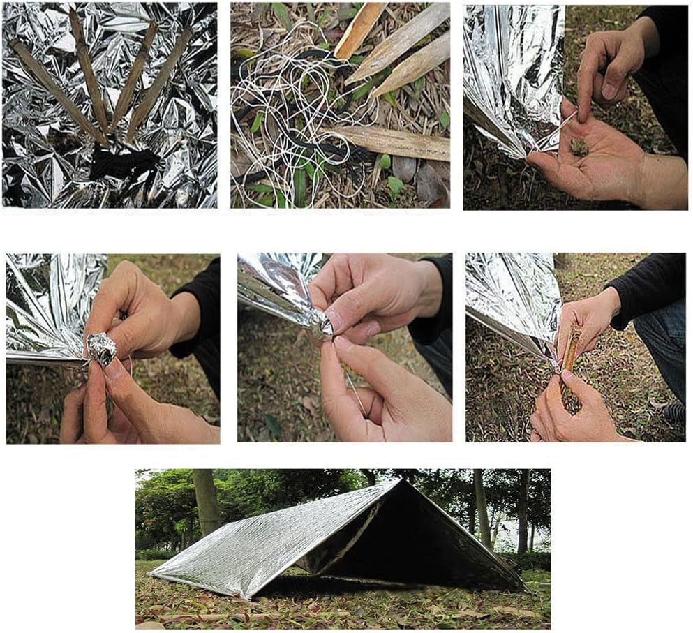 Space Blanket Survival Kit Camping Blankets,Emergency Thermal Blankets,Survival Reflective Thermal First Aid Foil Blankets,Emergency Thermal Blankets Space Blankets Survival Camping Blankets (6) image number 5