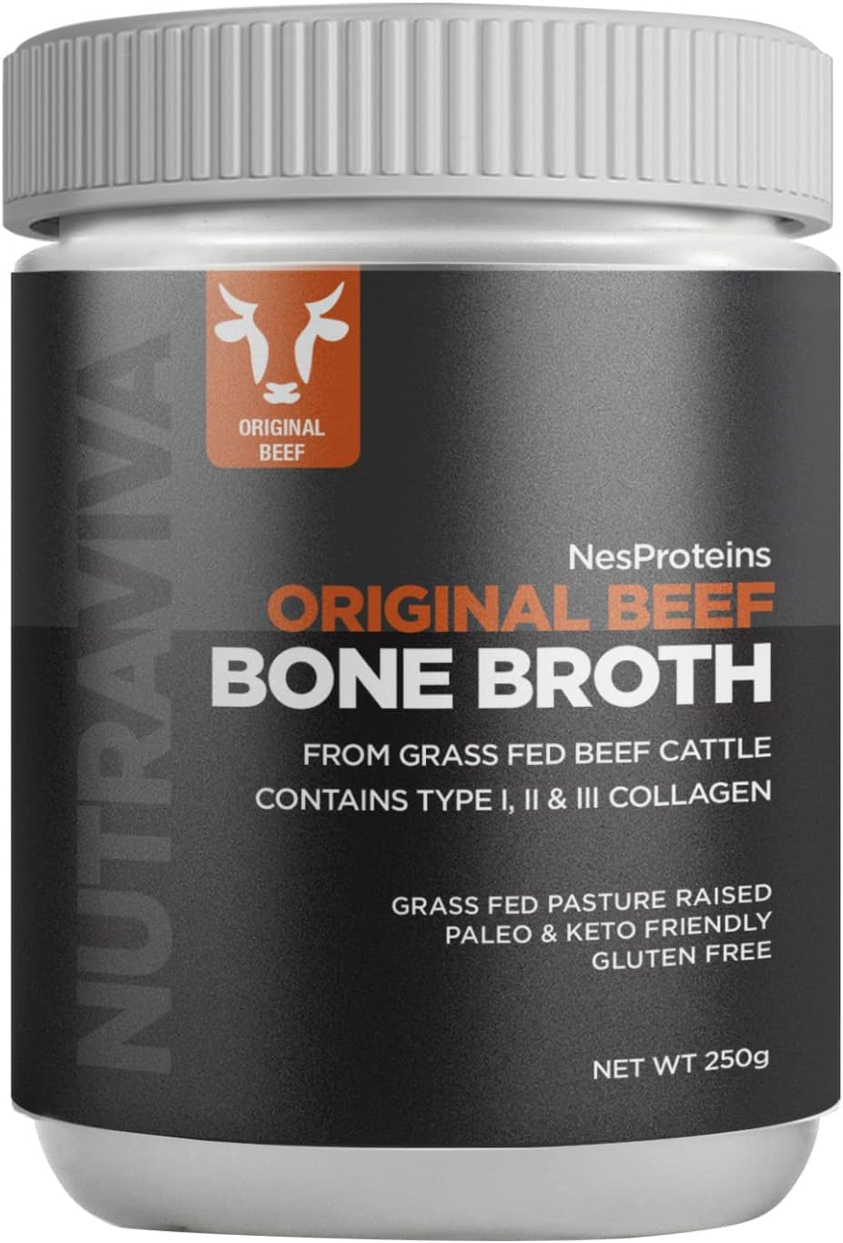 Nutraviva Original Beef Bone Broth Powders 250 G image number 1