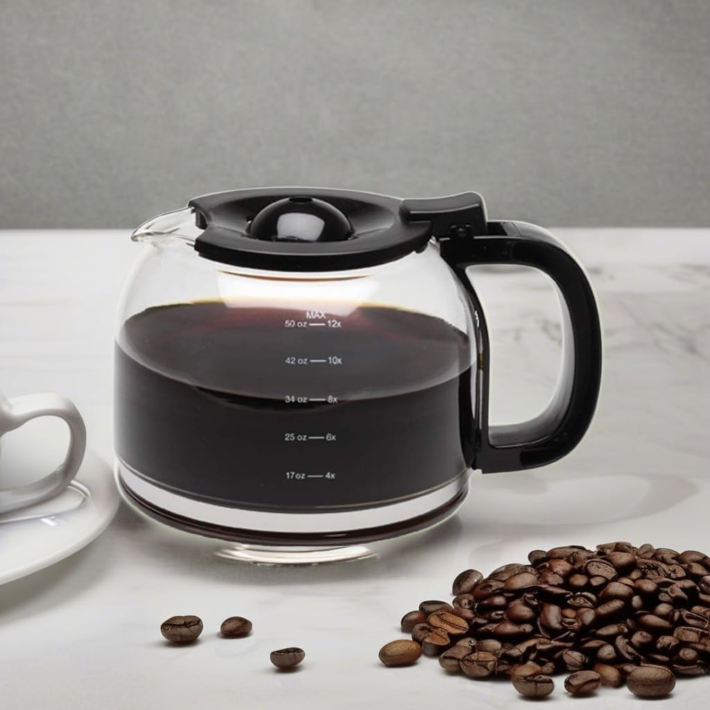 Capresso 4424.01 12 Cup Glass Replacement Carafe for 424, Black image number 1