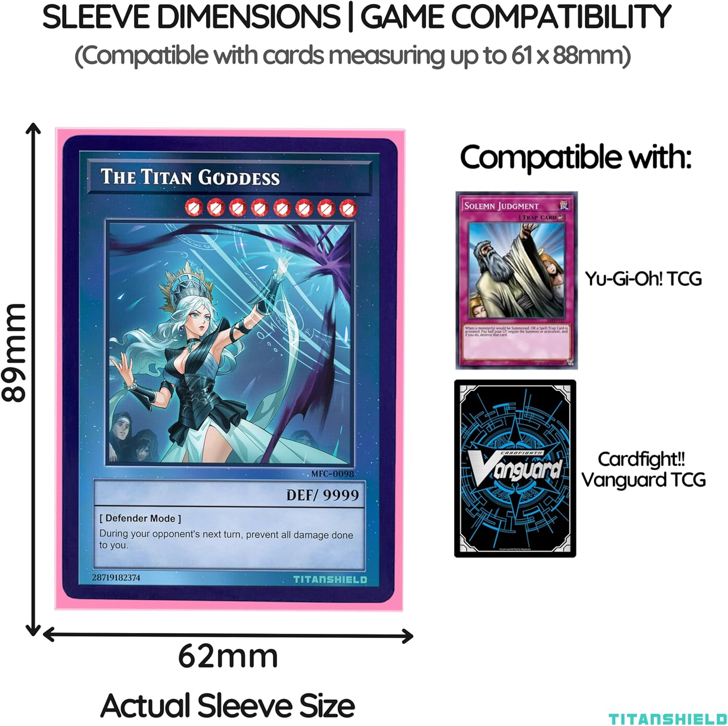 Titanshield (150 Sleeves) Bubblegum Pink Small Japanese Sized Trading Card Sleeves Deck Protector Compatible with Yu-Gi-Oh, Cardfight!! Vanguard, Kpop Photocards - Blue image number 7