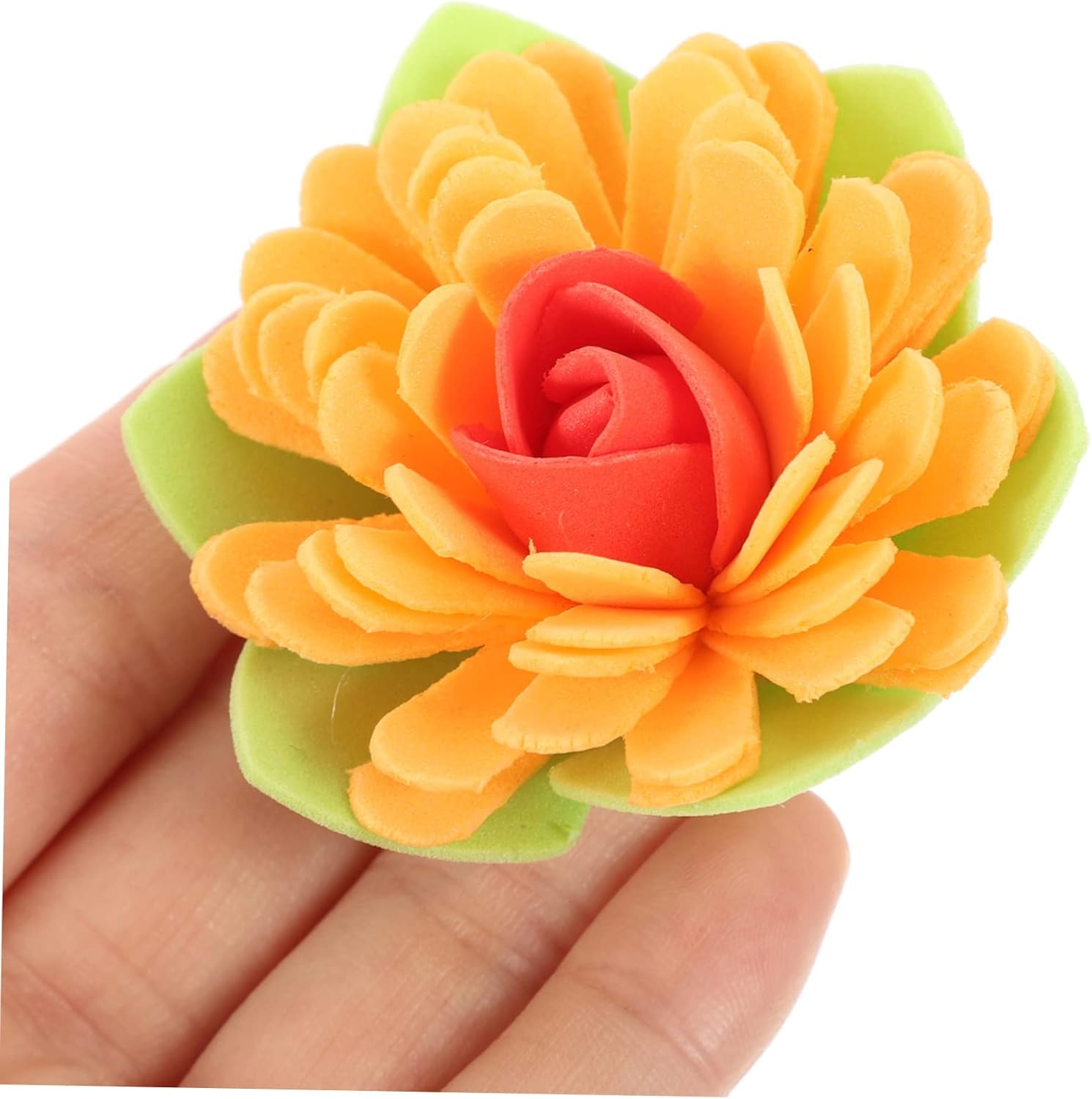 Amosfun 50Pcs Mini Aromatherapy Flower Diffuser Heads Yellow Pe Foam Essential Oil Diffusers for Desk Air Freshener for Bathroom and Office Use image number 6