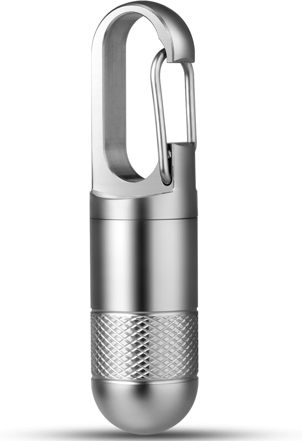 TISUR Small Titanium Pill Case, Keychain Pill Holder Travel Pill Box Container Multitool EDC Every Day Carry for Men (Gray Titanium Small - 1.06 Inch)